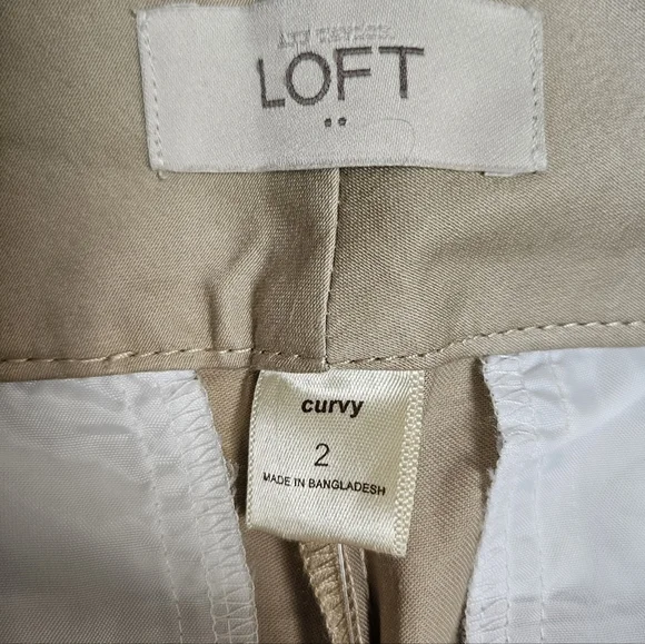 LOFT NWT Curvy Crop women's size 2 khaki pants - Picture 5 of 7